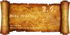 Niki Irén névjegykártya